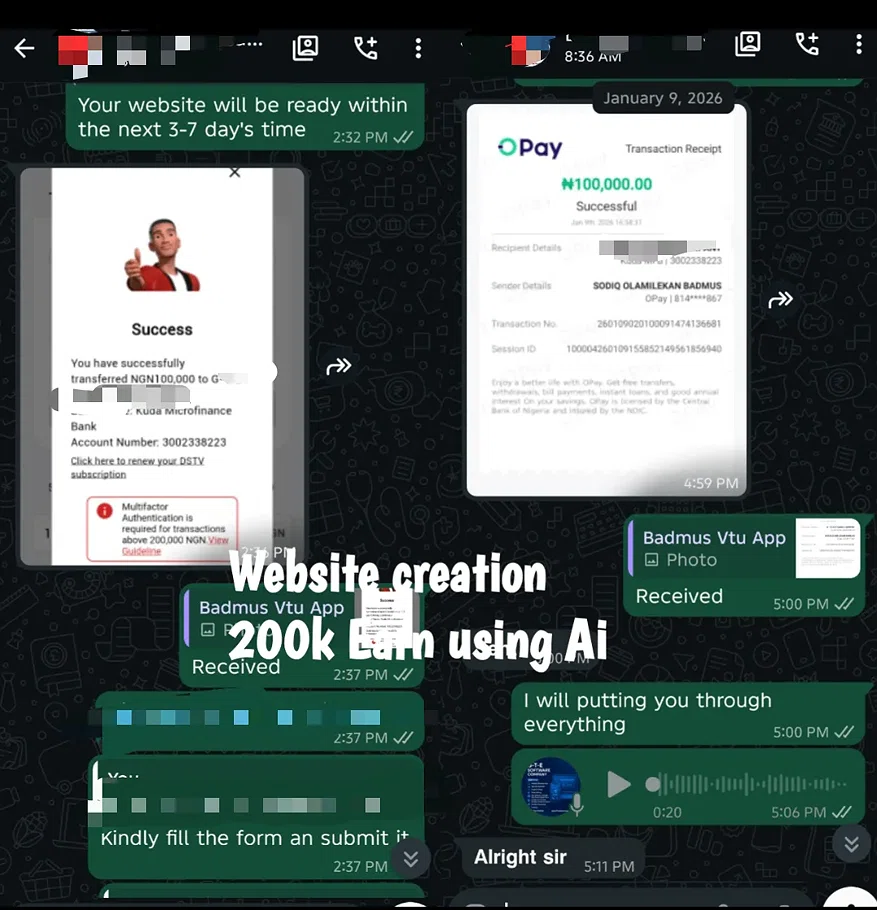 Payment proof 1 - Sodiq Olamilekan Badmus ₦200,000
